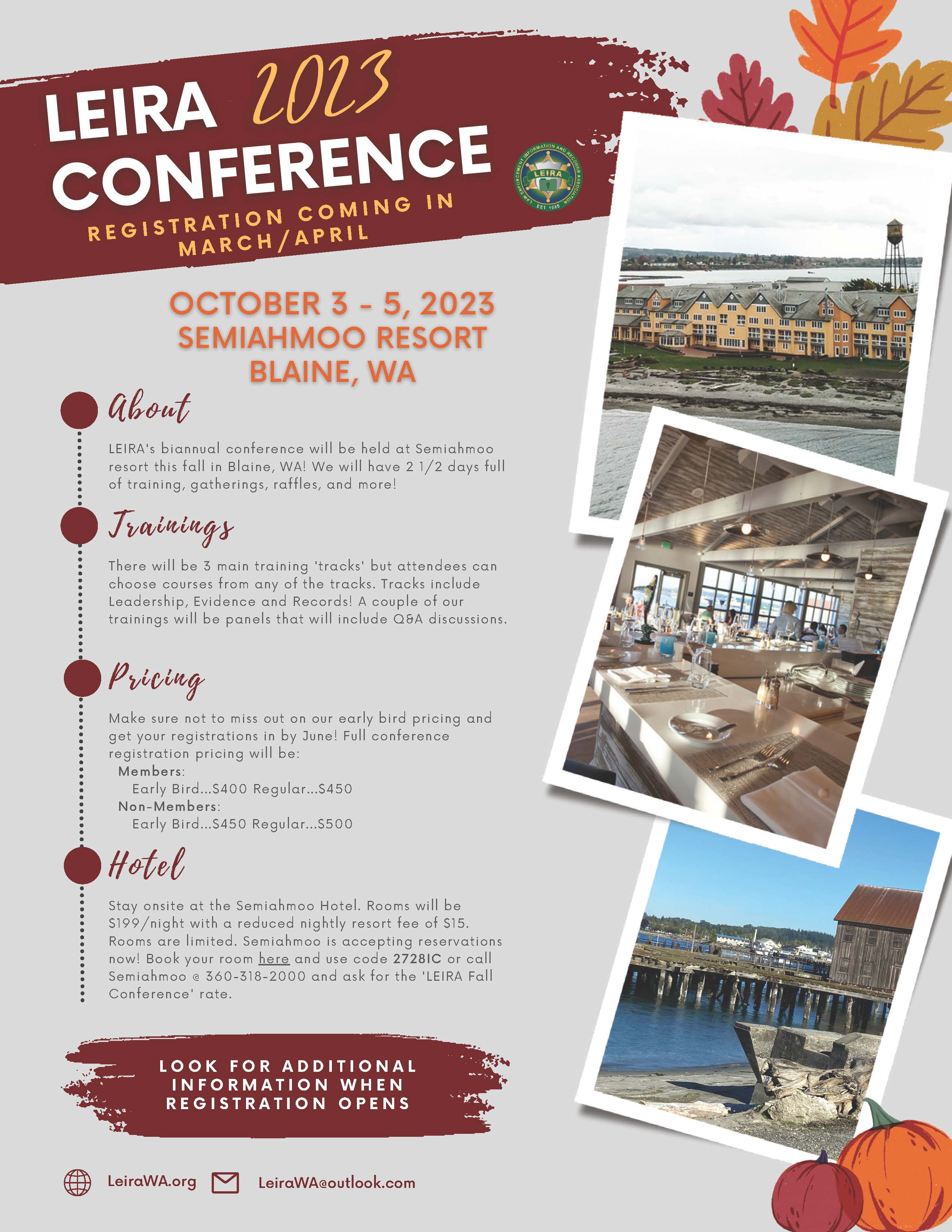2023 LEIRA Conference Save the Date Flyer